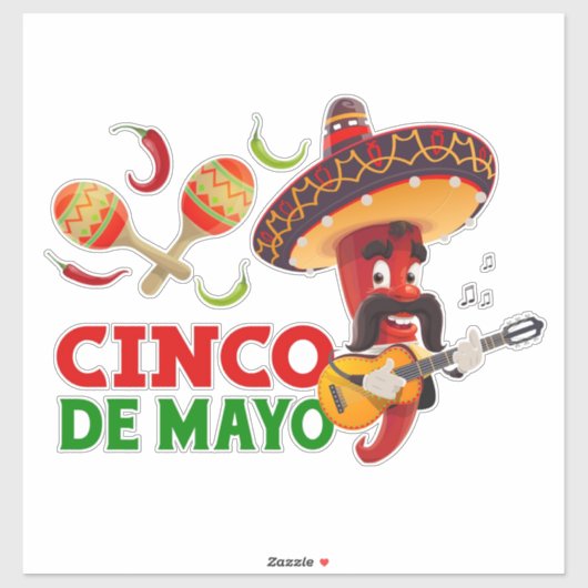Cinco De Mayo Sticker (Vel)