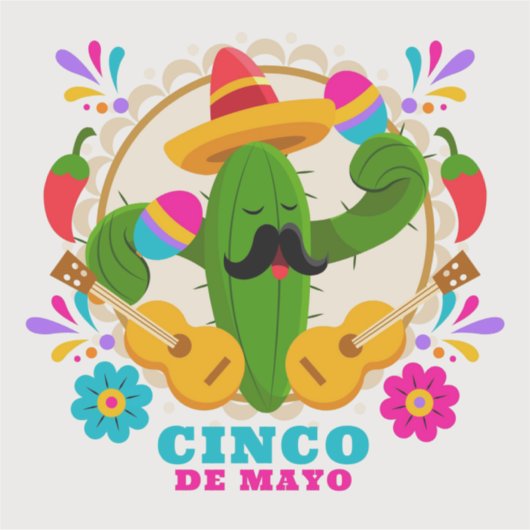 Cinco De Mayo Sticker (Voorkant)