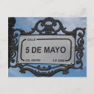 Cinco de Mayo Straatnaambord La Paz Mexico Briefkaart
