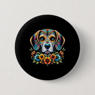 Cinco De Mayo Suiker Schedel Bloem Beagle Hond Ronde Button 5,7 Cm