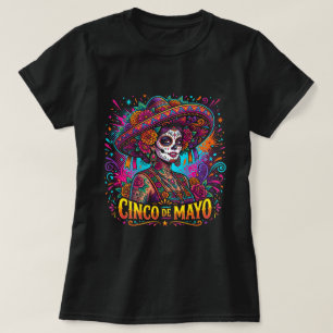 Cinco de Mayo Suiker Schedel Shirt Dames Mexicaans