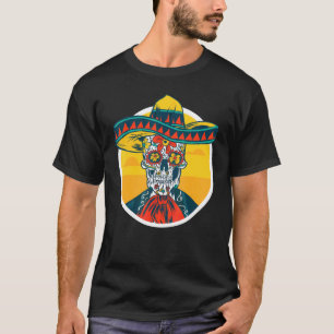 Cinco de Mayo suikerriet skelet met Mexicaanse ske T-shirt