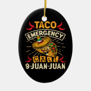 Cinco De Mayo Taco Noodoproep 9 Juan Keramisch Ornament