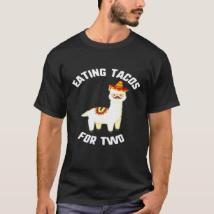 Cinco De Mayo Tacos Eten Voor Twee Lama Sombrero T-shirt