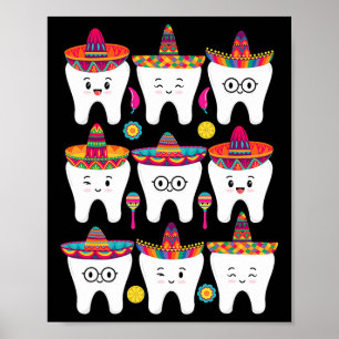 Cinco de Mayo Tandheelkundige Mexicaanse Fiesta Ta Poster