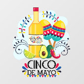 Cinco de Mayo Tequila Mexicaanse Zaken Raamsticker (Vel)