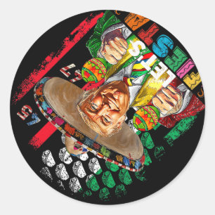 Cinco De Mayo Trump Taco Grappig Mexicaans Trump L Ronde Sticker