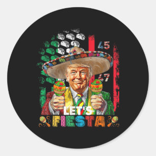 Cinco de Mayo Trump Taco Grappig Mexicaans Trump l Ronde Sticker
