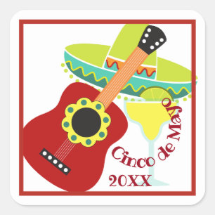 Cinco de Mayo-vieringssticker Vierkante Sticker