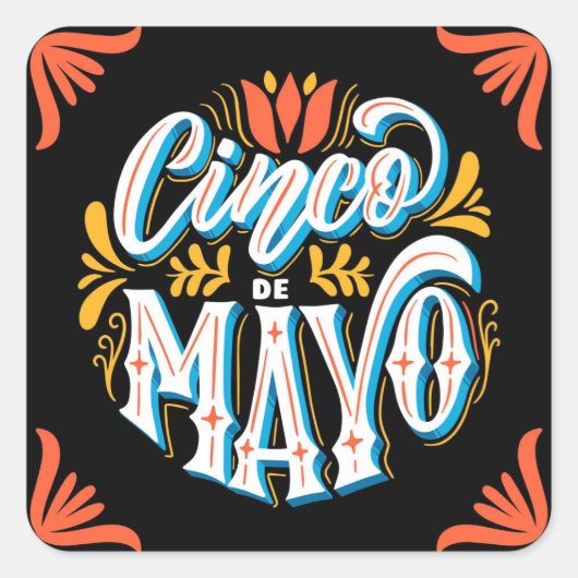 Cinco De Mayo vierkant sticker (Voorkant)