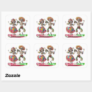 CINCO DE MAYO VIERKANTE STICKER
