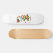 "Cinco de Meow" Cartoon Mustache Cat Skateboard (Horizontaal)