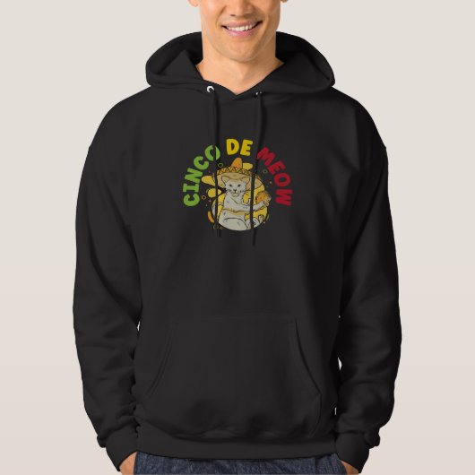 Cinco de Meow Cat Mexico Pride Mexican Cinco De M Hoodie (Voorkant)