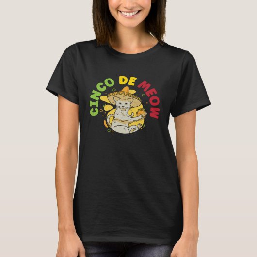 Cinco de Meow Cat  Mexico Pride Mexican Cinco De M T-shirt (Voorkant)