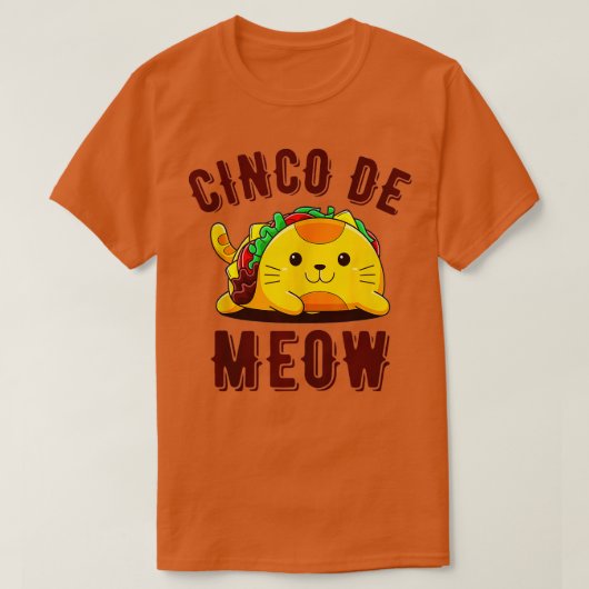 Cinco de Meow Funny aco Cat Kitten Lover Cinco de T-shirt (Design voorkant)