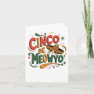 Cinco de Meow Funny Cat Sombrero Fiesta Humor Cats Kaart