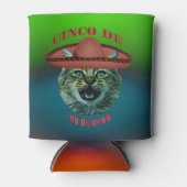 Cinco de Meow Gray Cat Cinco de Mayo Mexico Blikjeskoeler (Voorkant)