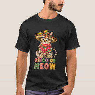 Cinco De Meow Kat Hoed Poncho Cinco De Mayo Ca T-shirt