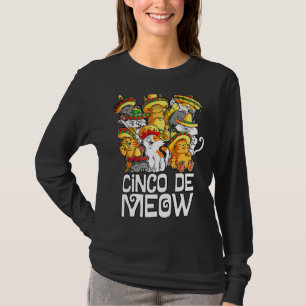 Cinco De Meow Mayo Cat Sombrero Mexican Taco Cinco T-shirt