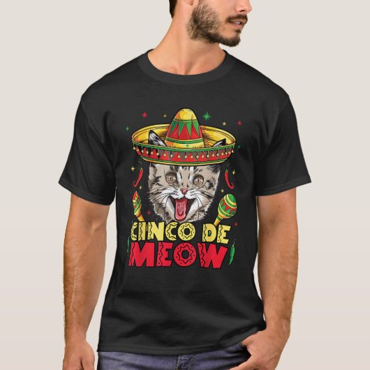 Cinco de Meow Mayo T-shirt Kitty Kitten kids Cat S (Devant)