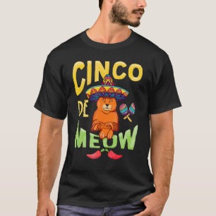 Cinco De Meow Met Lachende Kat Taco En Sombrero T-shirt