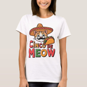 Cinco De Meow Mexicaanse Kat Grappig T-shirt