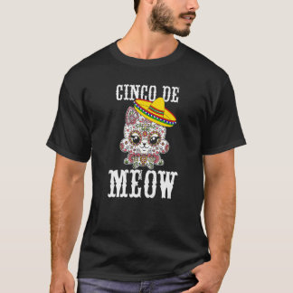 Cinco de Meow Sugar schedel Mexicaanse kat Cinco d T-shirt