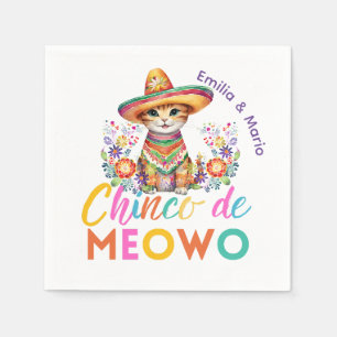 Cinco De Meowo Schattigee Cat Fiesta Party Custom Servet