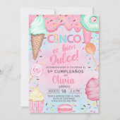 Cinco es bien dulce invitation d'anniversaire pour (Devant)