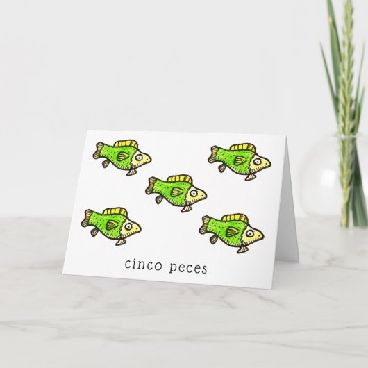 Cinco Peces Fish Feliz Cumpleanos Birthday Card Kaart (Voorkant)