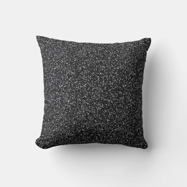 Cinder Black Glitter Kussen (Voorkant)