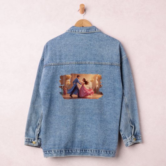 Cinderella and Prince Dancing – Enchanted Ballroom Denim Jacket (Hangar)