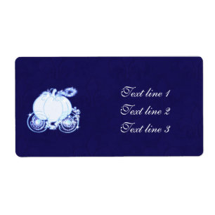Cinderella Carriage Princess Étiquette Bleue Royal