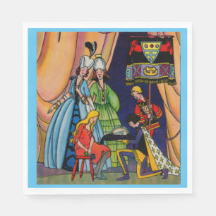 Cinderella, de prins en de glaspantoffel servetten