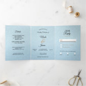Cinderella Elegant Blue Trifold Wedding Programme (Intérieur)