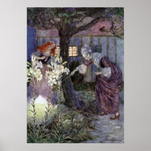 Cinderella en Fairy Godmoeder - Millicent Sowerby Poster