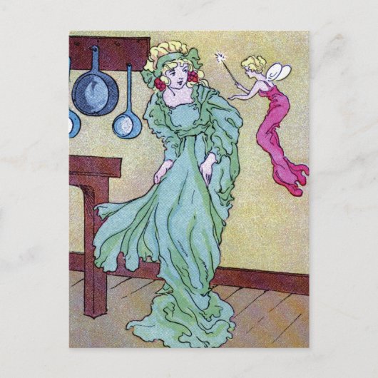 CInderella en haar Fairie Godmoeder Briefkaart (Voorkant)