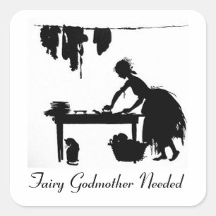 Cinderella Fairy Godmoeder had een teken nodig Vierkante Sticker