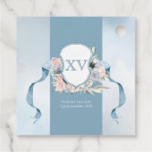 Cinderella Fairy Tale Light Blue Pink Spaans Bedankjes Labels (Achterkant)