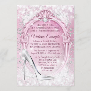 Cinderella Glass Slipper Quinceanera Kaart