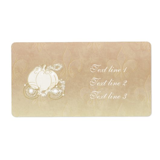Cinderella Gold Carriage Champagne Princess Label (Voorkant)