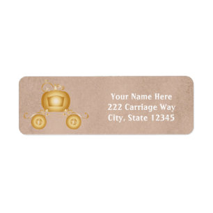 Cinderella Gouden Koets Prinses Adreslabels Etiket