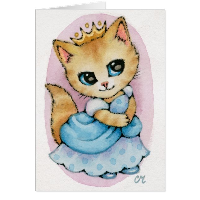 Cinderella Kitten - Cute Fairytale Cat Art (Voorkant)