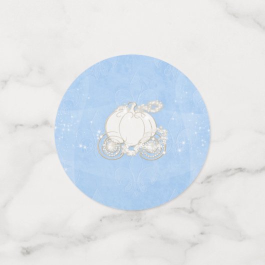 Cinderella koets blauw en goud sprookje confetti (Kleine voorkant)