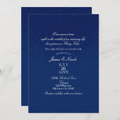 Cinderella Navy Blue Elegant Storybook Weddenschap Kaart (Voorkant / Achterkant)
