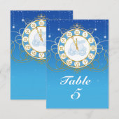 Cinderella Presque Minuit Bleu Table Numéro Carte (Devant / Derrière)