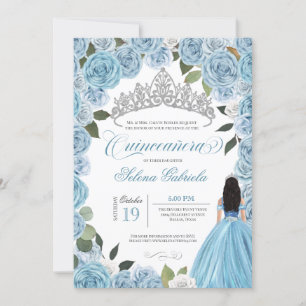 Cinderella Princess Ball Blue Rozen V2 Quinceanera Kaart