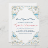 Cinderella princess birthday invitations (Devant / Derrière)