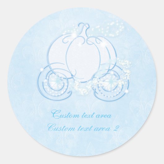 Cinderella Princess Blue Carriage Elegante Sticker (Voorkant)