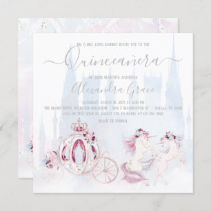 Cinderella Princess Fairy Tale Quinceanera Kaart